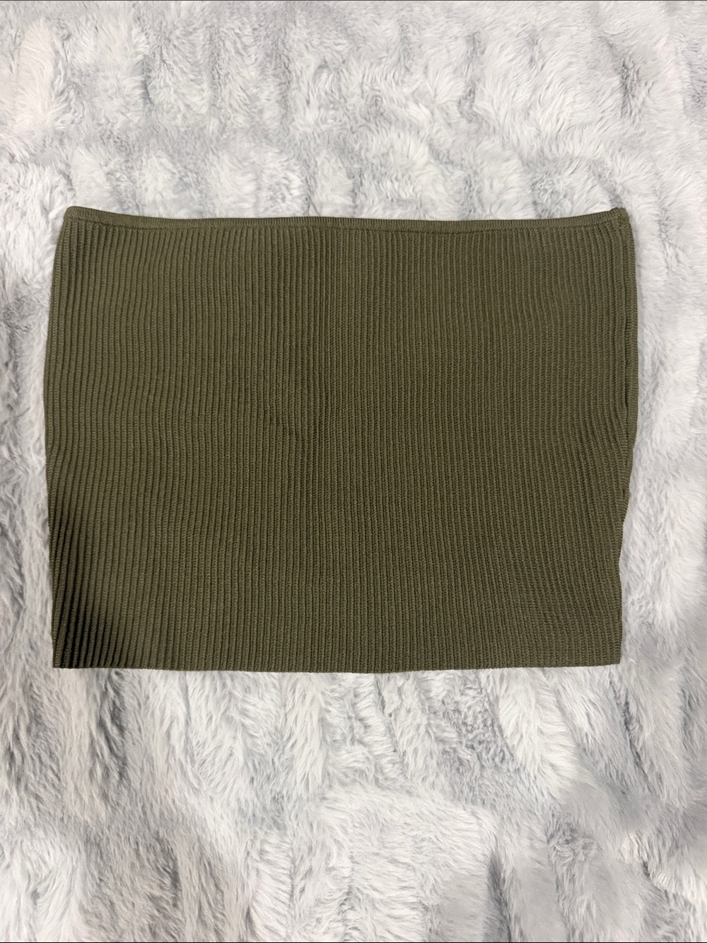 La Hearts Olive Ribbed Knit Mini Skirt